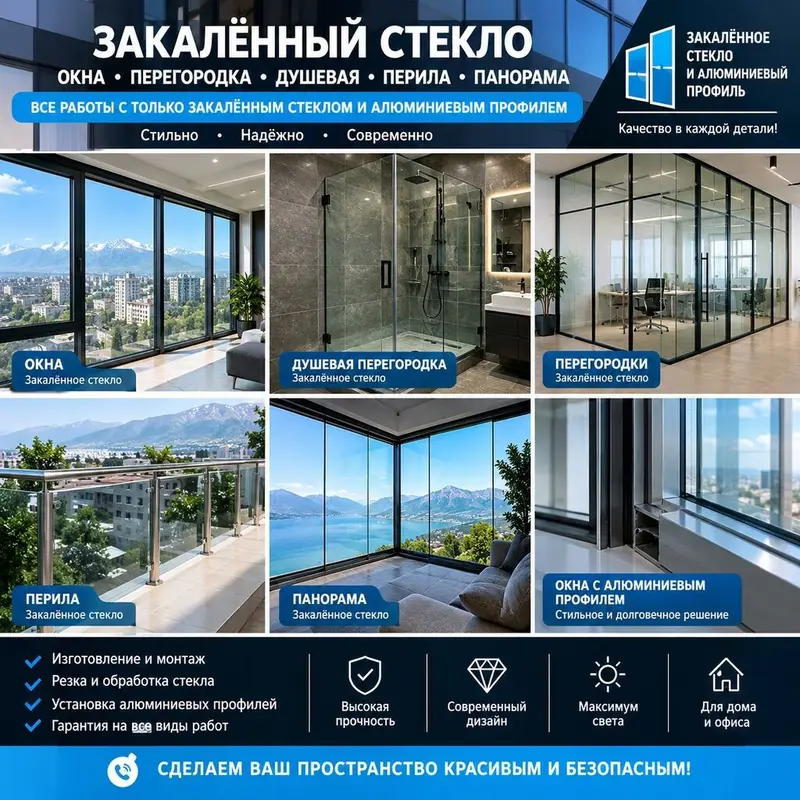 На заказ Цельностеклянная перегородка, Для офиса, Монтаж — фото 3