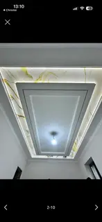 Натяжной потолок с многоуровневым коробом и подсветкой