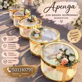 Аренда круглых золотых столиков для мероприятий