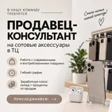 Продавец‑консультант на сотовые аксессуары (работа в ТЦ)