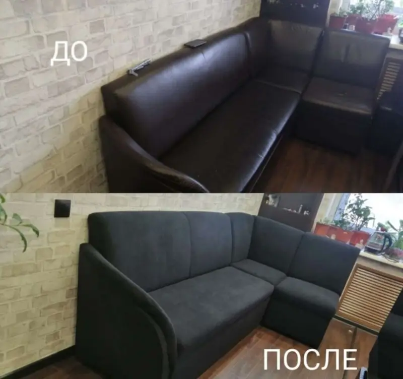 Перетяжка мебели, кровати, кухонного уголка, стульев. Качественная — фото 3