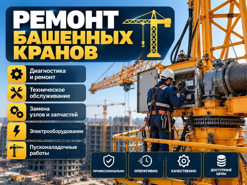 Ремонт башенных кранов Профессиональные услуги для строительной — фото 2