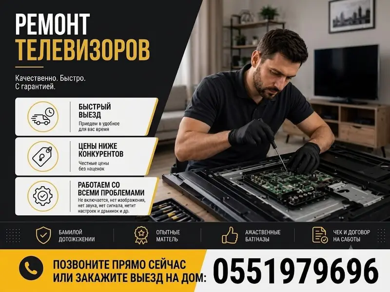 📺 Телевизорлорду оңдоо кызматы 🔧 Ар кандай үлгүдөгү телевизорлорду — фото 4