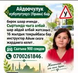 Услуги частного автоинструктора (Кыргызстан)