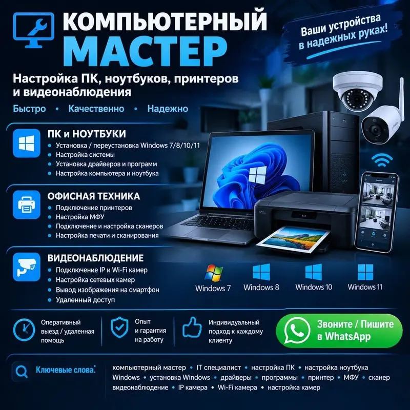 Услуги: установка и настройка принтеров, компьютеров/ноутбуков и — фото 2