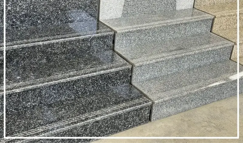 Лестница из гранита, мрамора Для дома, Форма лестницы: Прямая — фото 2