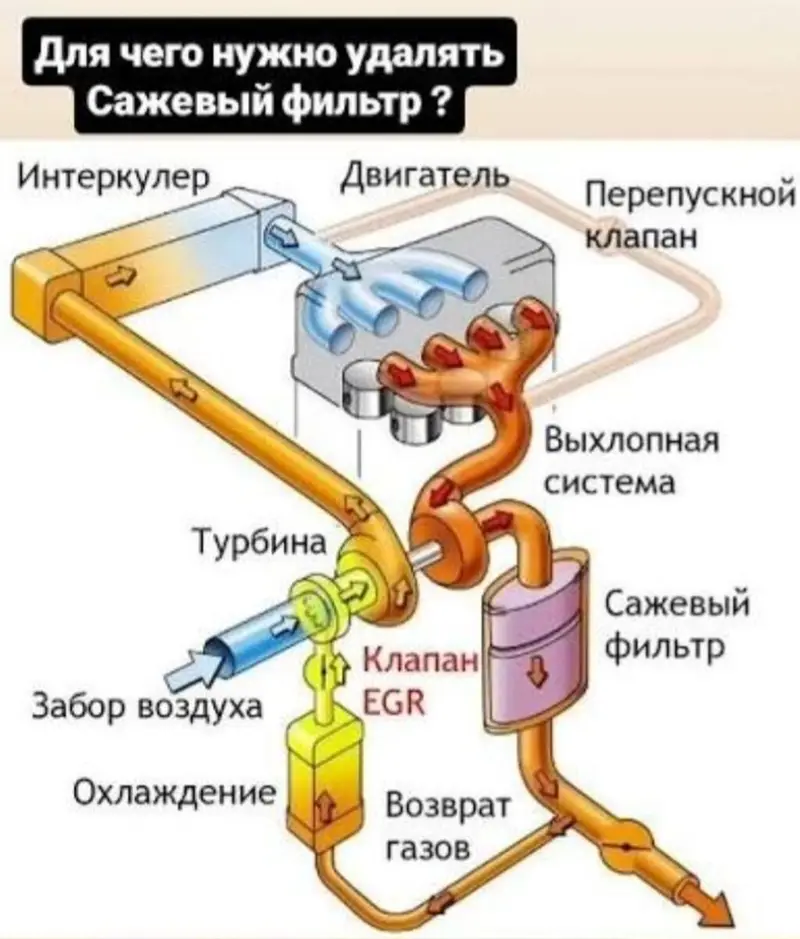Ремонт выхлопной системы, Удаление сажевого фильтра, Дизель, Универсальный — фото 2