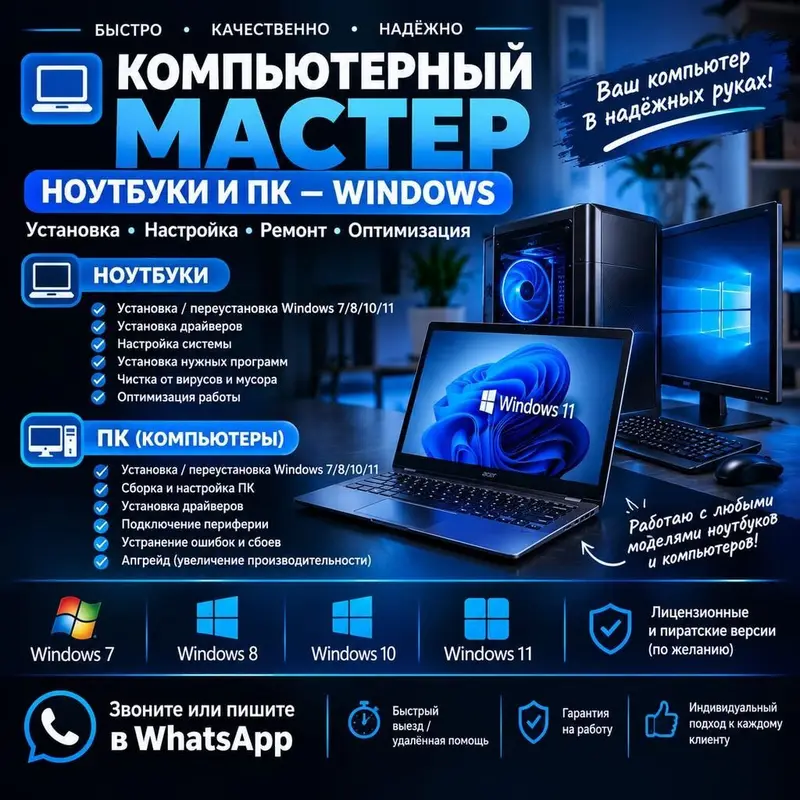 Услуги: установка и настройка принтеров, компьютеров/ноутбуков и — фото 4