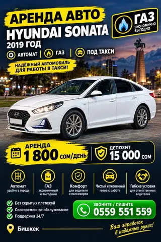 Сдаю Hyundai Sonata под такси, Посуточно