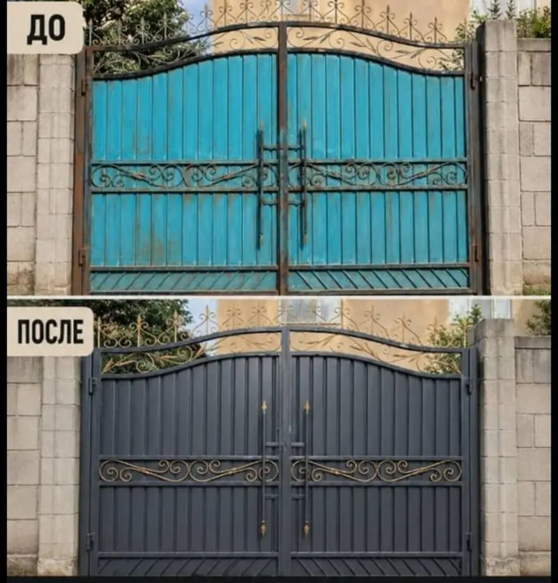 Покраска дверей, Покраска ворот, На масляной основе, Больше 6 лет опыта — фото 6