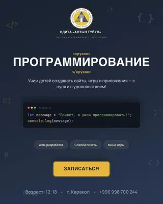 Кружок «Программирование» для детей и подростков – г.Каракол Идёт