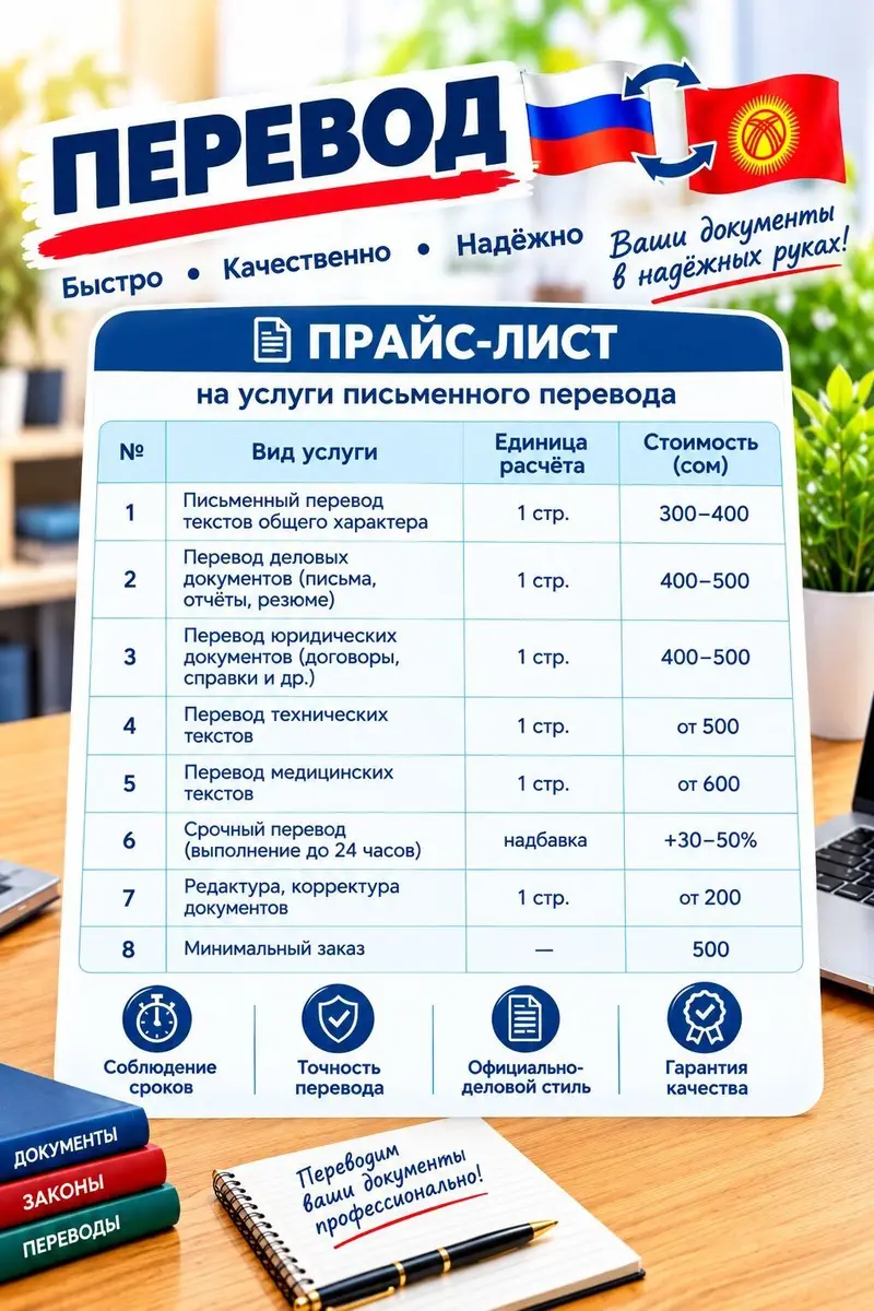 Услуги переводчика, Кыргызский — фото 2