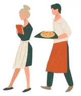 Сотрудники в кафе