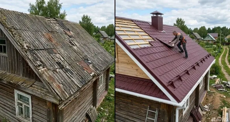 Замена крыша Ремонт кровля Кровельные работы: ремонт и замена Замена — фото 6
