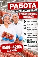 Место работы- г.Владимир, в России, мясное производство (колбасы)