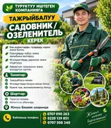 Туруктуу иштеген компанияга тажрыйбалуу садовник/озеленитель керек