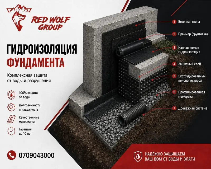 Профессиональная гидроизоляция и ремонт наплавляемых систем от Red — фото 4
